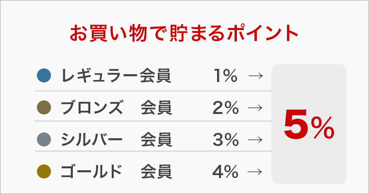 お買物で貯まるポイント