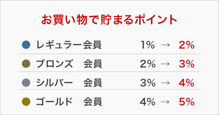 お買物で貯まるポイント