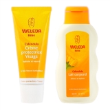 カレンドラ ベビーフェイシャルクリーム 50ml  + ミルクローション 200ml のセット